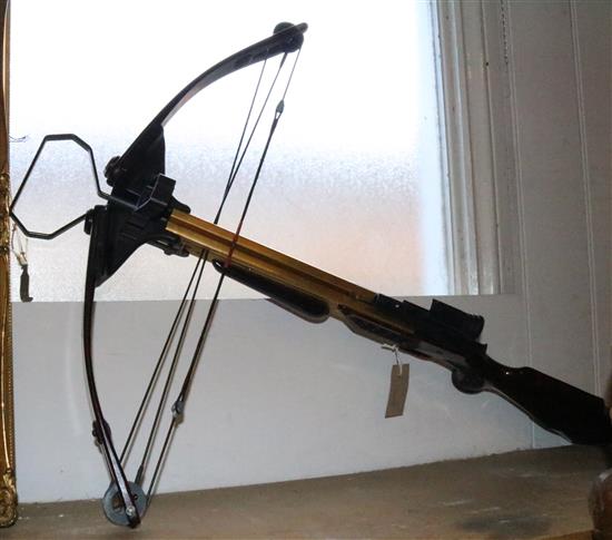 Barnett Lightning compound crossbow, with synthetic red/black marble effect stock and adjustable sight
